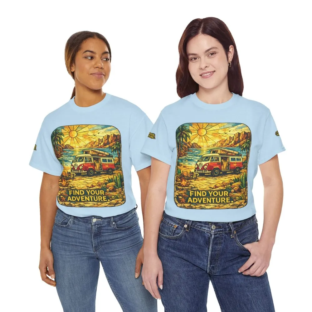 16546414519462425077_2048.jpeg Unisex Heavy Cotton Tee — "Find Your Adventure" Design Cubic-Line