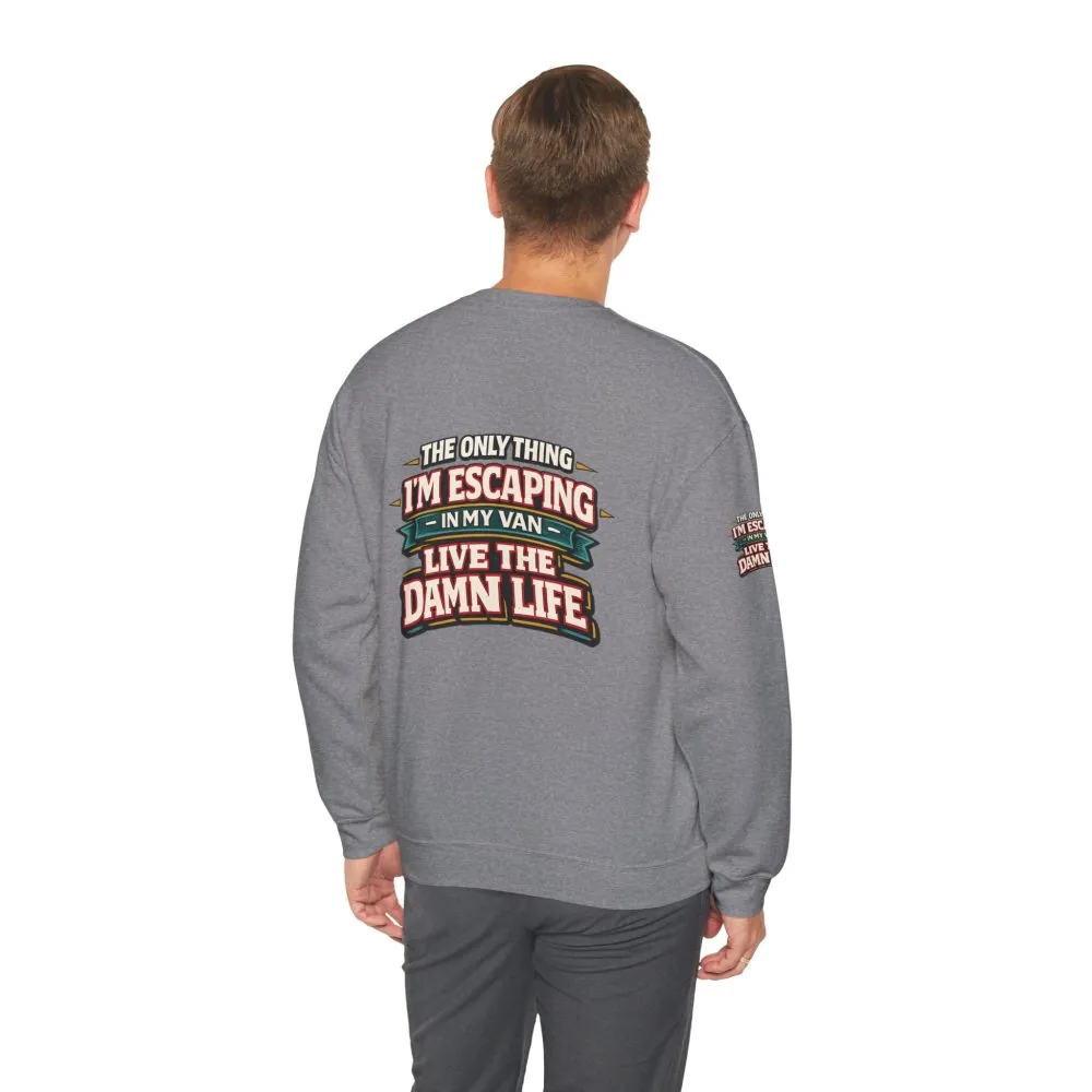 16546525919320086987_2048.jpeg Unisex Heavy Blend™ Crewneck Sweatshirt — "The Only Thing I´m Escaping" Design F**K-Line