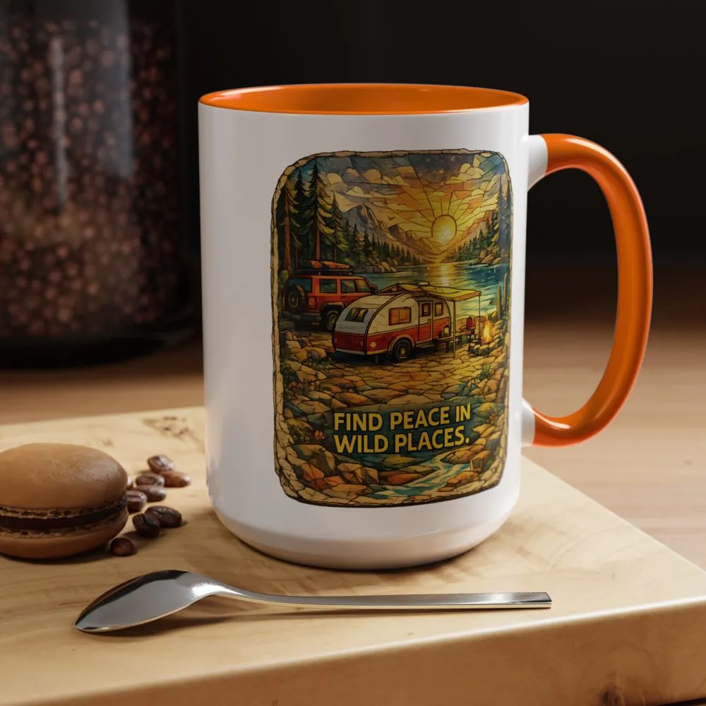16553351837560475783_2048.jpeg Accent Coffee Mug (11, 15oz) — "Find Peace In Wild Places" Design Cubic-Line