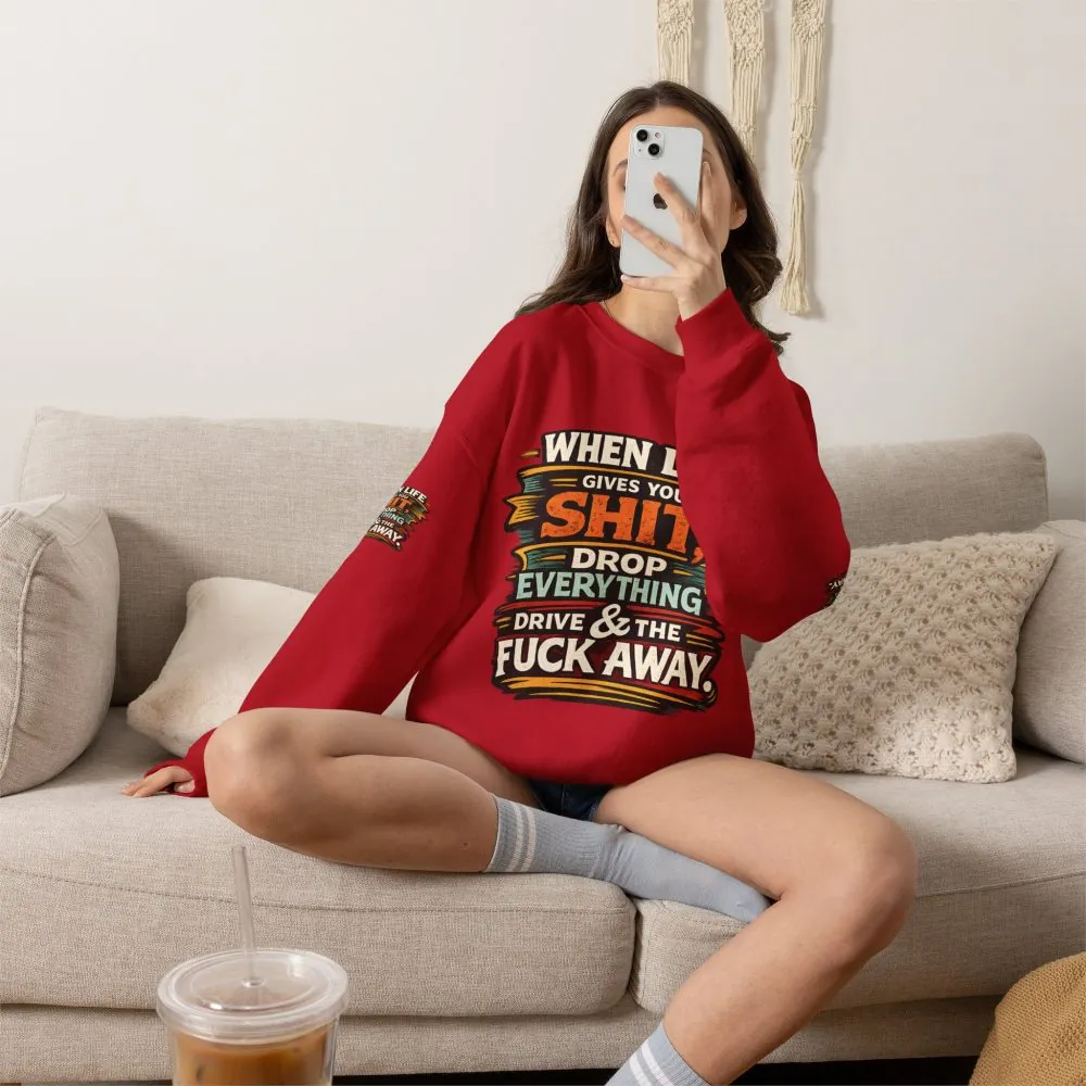 16557849622521561224_2048.jpeg Unisex Heavy Blend™ Crewneck Sweatshirt — "When Live Gives You Shit" Design F**K-Line
