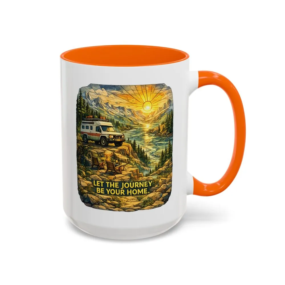 16557867431950680486_2048.jpeg Accent Coffee Mug (11, 15oz) — "Let The Journey Be Your Home" Design Cubic-Line
