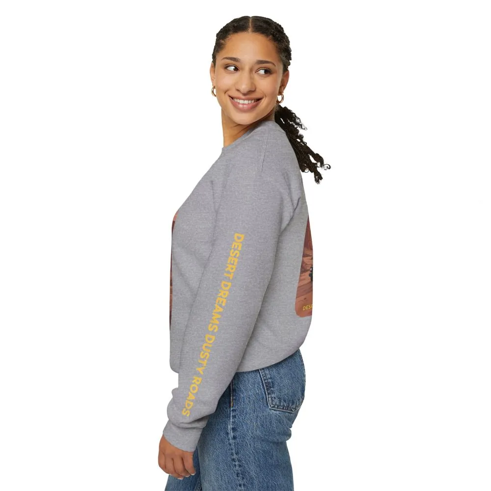 Unisex Heavy Blend™ Crewneck Sweatshirt — "Desert Dreams Dusty Roads" Design Sitcom-Line