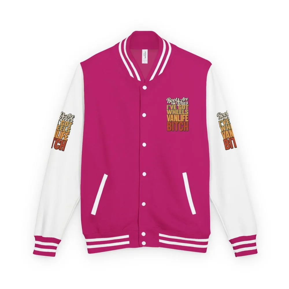 Unisex Heavyweight Letterman Jacket — "Roots Are For Trees" Design F**K-Line