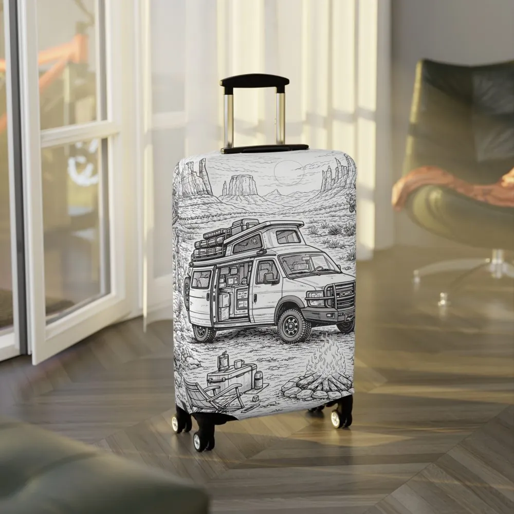 16599238826871294488_2048.jpeg Luggage Cover — Adventure Camper Sketch Travel Suitcase