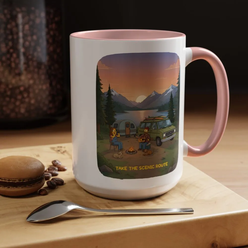 16620975109097665077_2048.jpeg Accent Coffee Mug (11, 15oz) — "Take The Scenic Route" Design Sitcom-Line