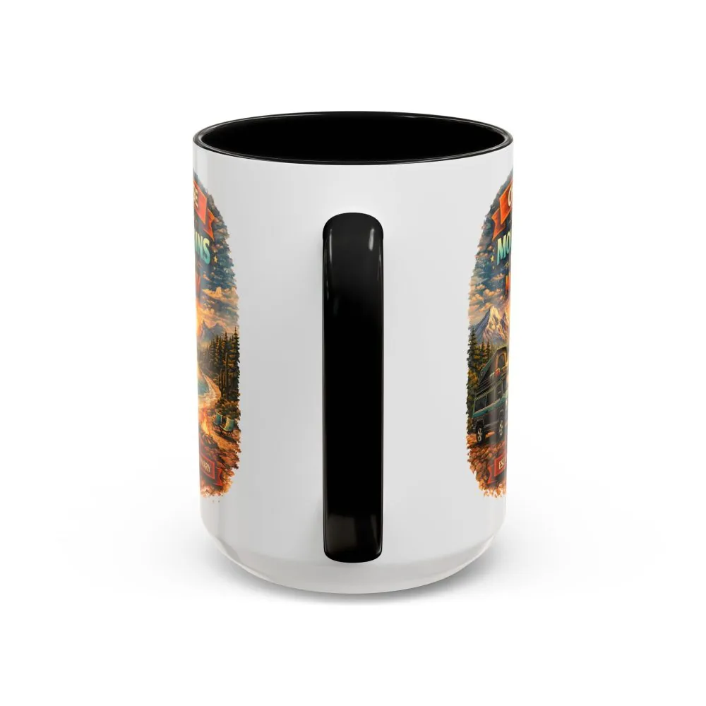 Accent Coffee Mug (11, 15oz) — "Choose The Mountens" Design Scenic-Line