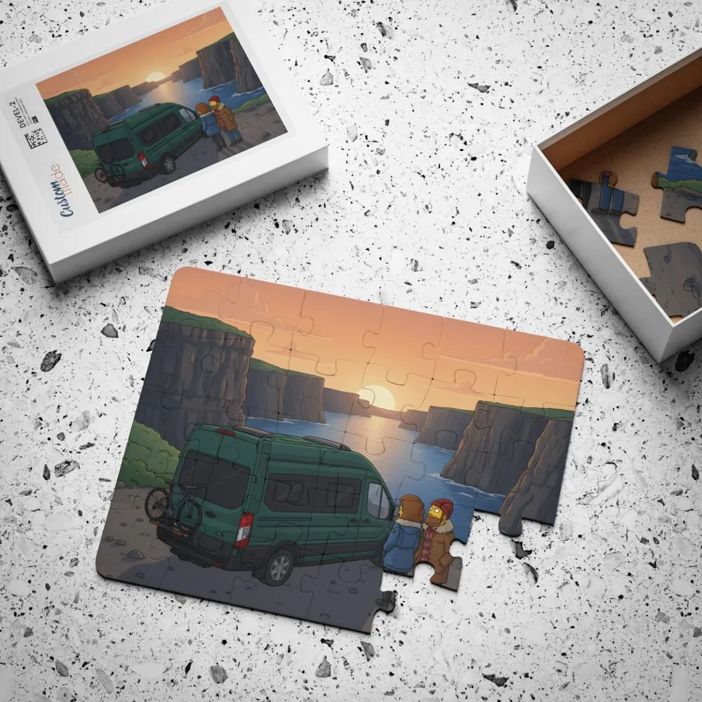 Kids' 30‑Piece Camping Puzzle — Sunset Van Adventure