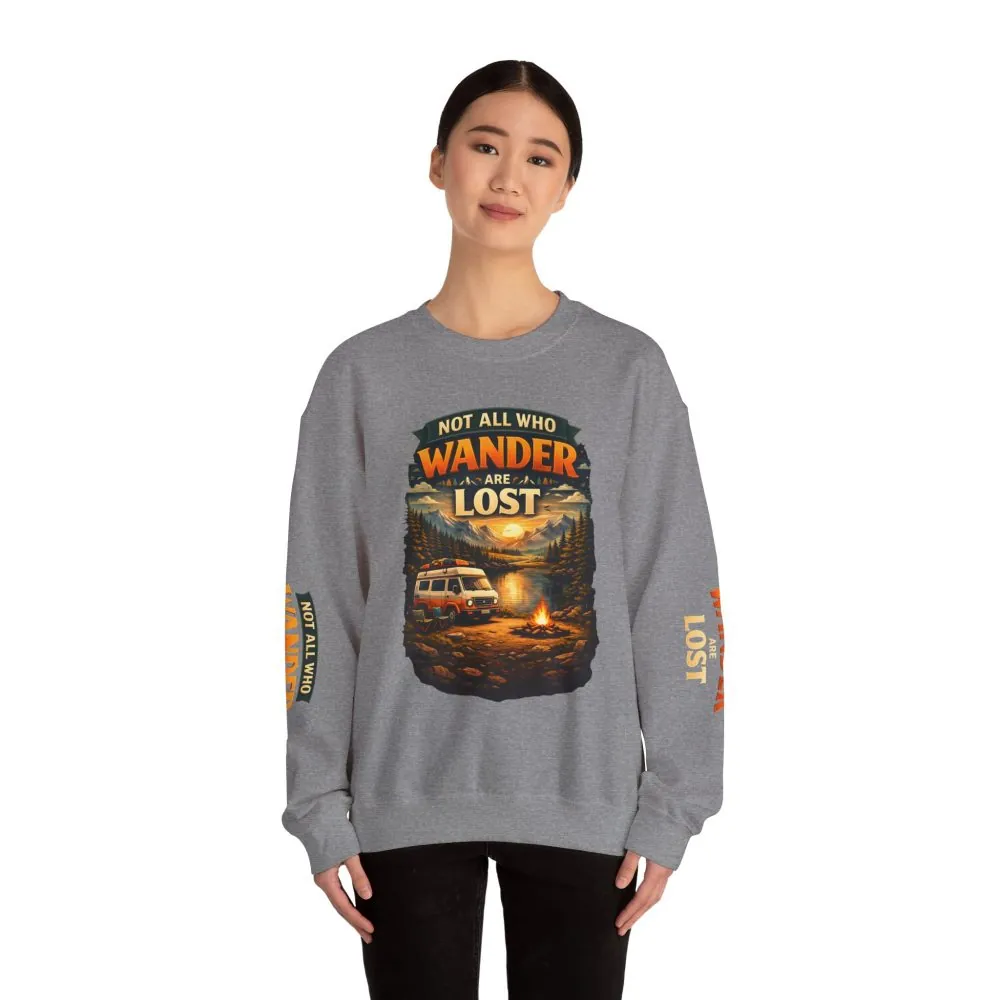 16645386428299351643_2048.jpeg Unisex Heavy Blend™ Crewneck Sweatshirt — "Not All Who Wander Are Lost" Design Scenic-Line