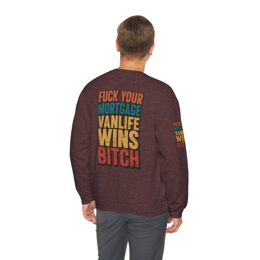 Unisex Heavy Blend™ Crewneck Sweatshirt — "Fuck Your Mortgage" Design F**K-Line