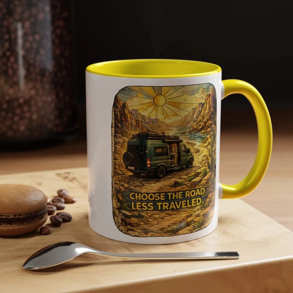 16648196854009588968_2048.jpeg Accent Coffee Mug (11, 15oz) — "Choose The Road Less Traveled" Design Cubic-Line