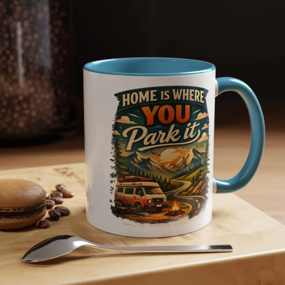 1664861608270261219_2048.jpeg Accent Coffee Mug (11, 15oz) — "Home Is Where You Park It" Design Scenic-Line