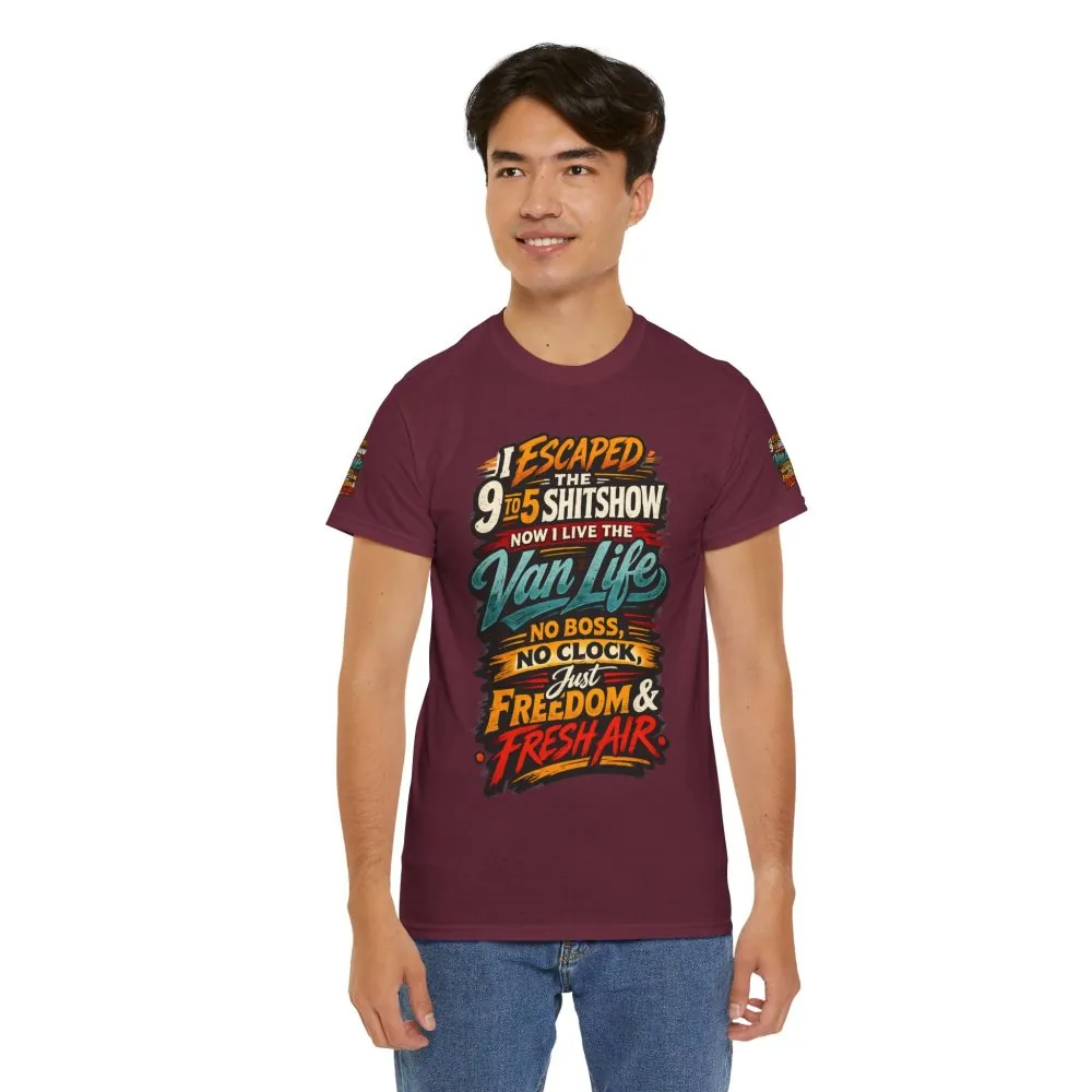 16658434638751133384_2048.jpeg Unisex Heavy Cotton Tee — "I Escaped The 9 To 5" Design F**K-Line