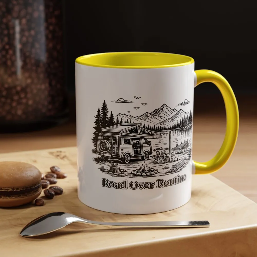 16665714329757136053_2048.jpeg Accent Coffee Mug (11, 15oz) — "Road Over Routine" Design Minimal-Line