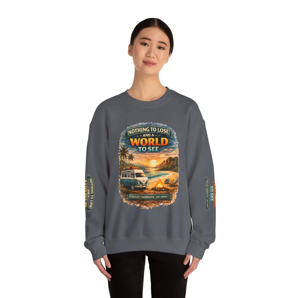 Unisex Heavy Blend™ Crewneck Sweatshirt — "Nothing To Lose" Design Scenic-Line