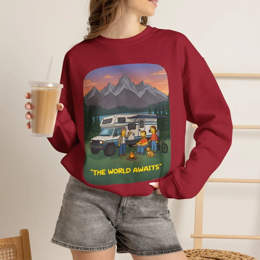 166805537102575503_2048.jpeg Unisex Heavy Blend™ Crewneck Sweatshirt — "The World Awaits" Design Sitcom-Line