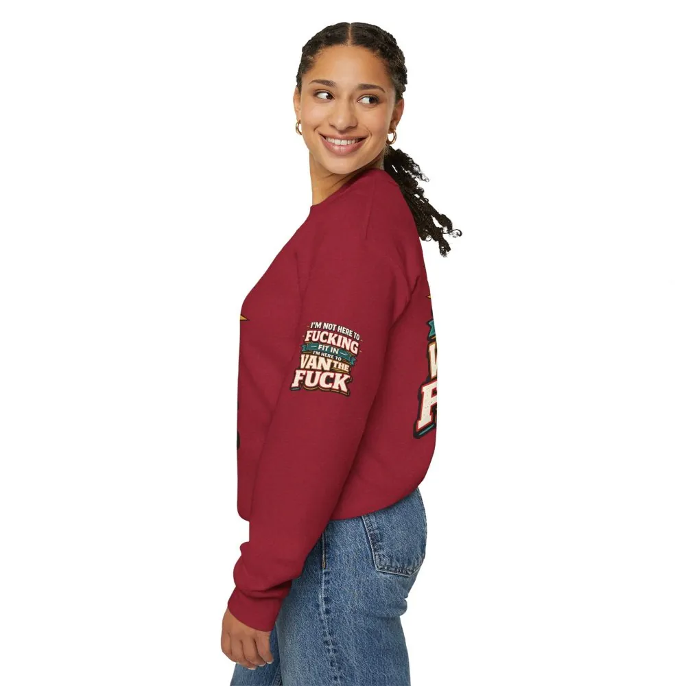 Unisex Heavy Blend™ Crewneck Sweatshirt — "I´m Not Here To Fucking Fit In" Design F**K-Line