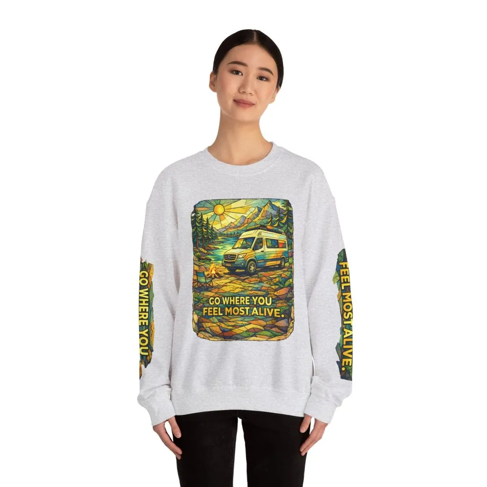 16682074701907458120_2048.jpeg Unisex Heavy Blend™ Crewneck Sweatshirt — "Go Where You Feel Most Alive" Design Cubic-Line