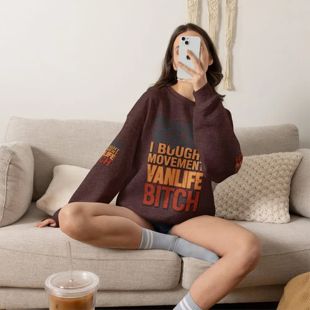 Unisex Heavy Blend™ Crewneck Sweatshirt — "Buy Land They Said" Design F**K-Line