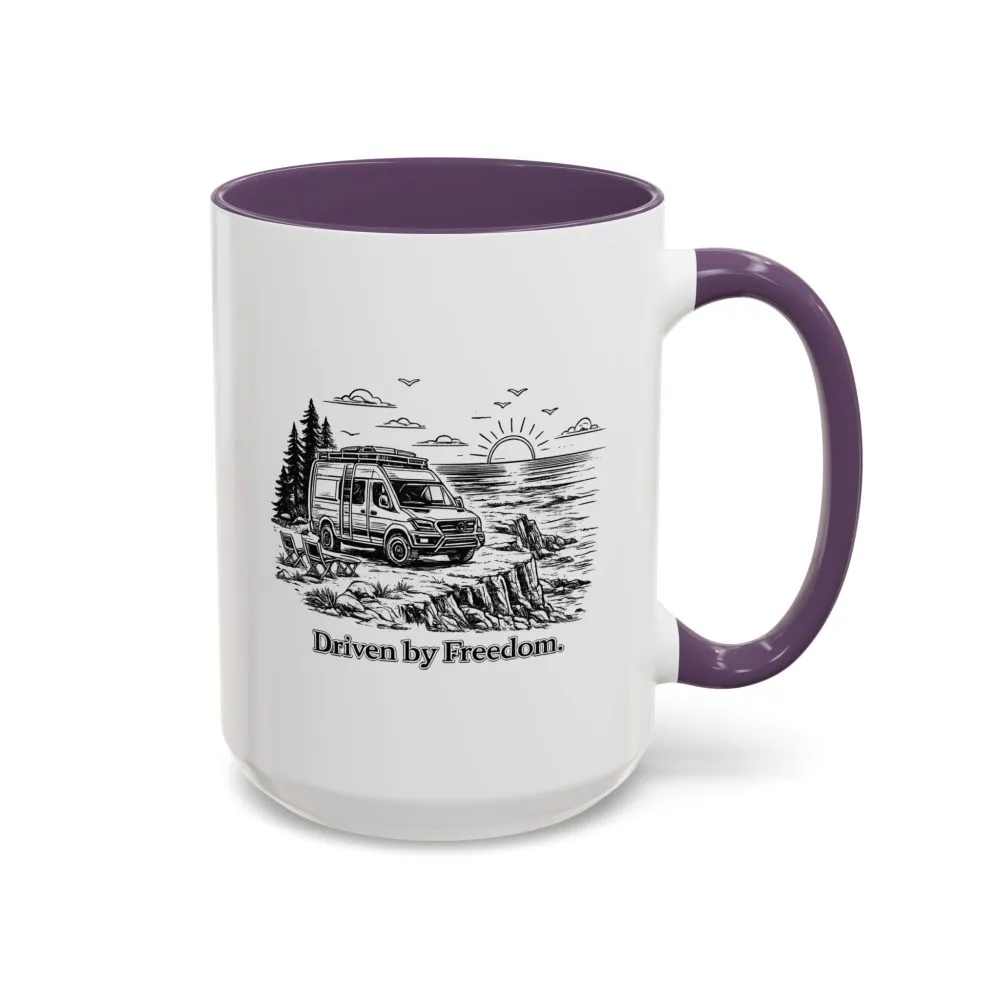 16698334871657169905_2048.jpeg Accent Coffee Mug (11, 15oz) — "Driven By Freedom" Design Minimal-Line