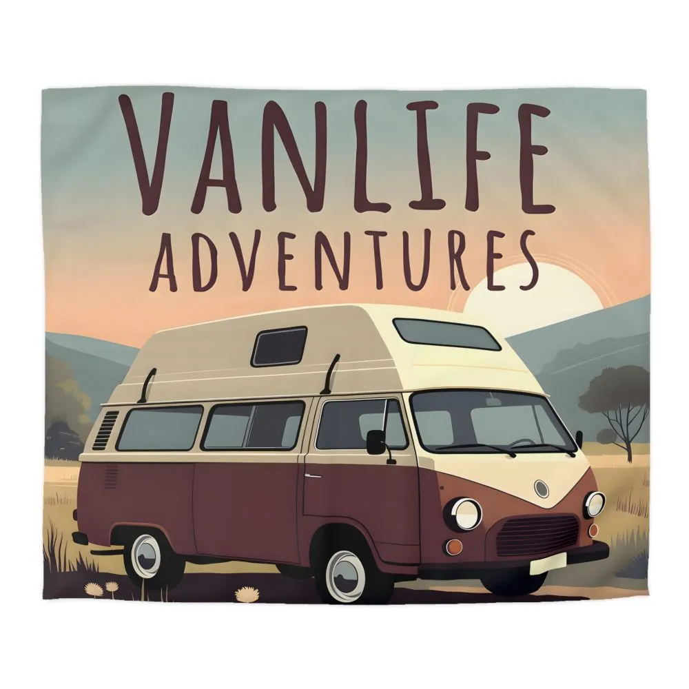 Duvet Cover - 'Vanlife Adventures' Retro Camper Bedding