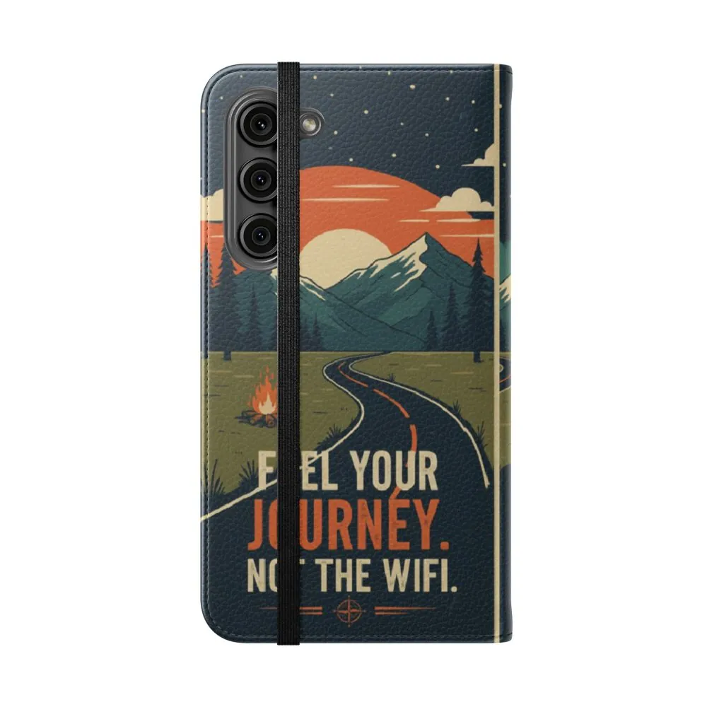 Flip Phone Case — "Fuel Your Journey, Not the Wifi" Wallet Cover