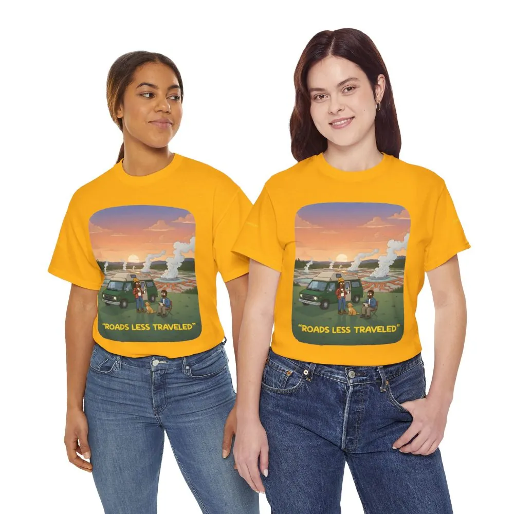 Unisex Heavy Cotton Tee — "Roads Less Traveled" Design Sitcom-Line