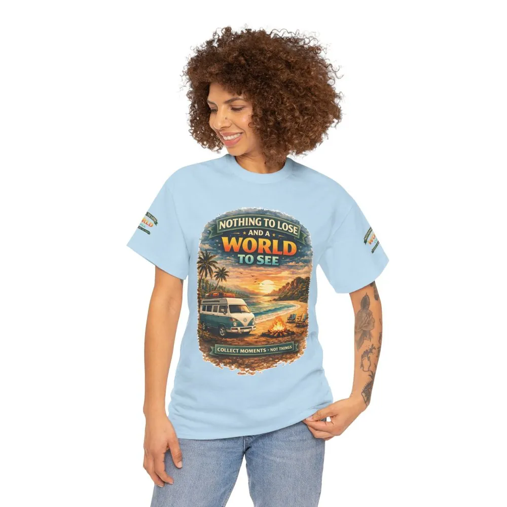 Unisex Heavy Cotton Tee — "Nothing To Lose " Design Scenic-Line