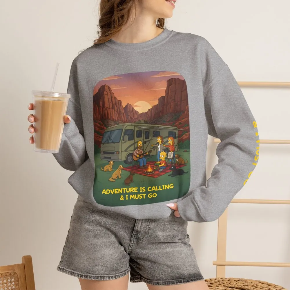 16739036716838926232_2048.jpeg Unisex Heavy Blend™ Crewneck Sweatshirt — "Adventure Is Calling-I Must Go" Design Sitcom-Line