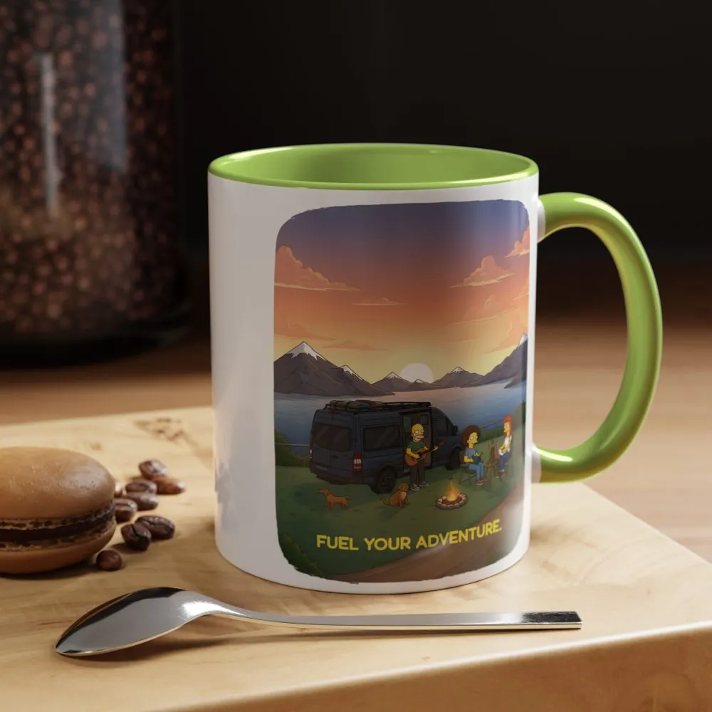 Accent Coffee Mug (11, 15oz) — "Fuel Your Adventure" Design Sitcom-Line