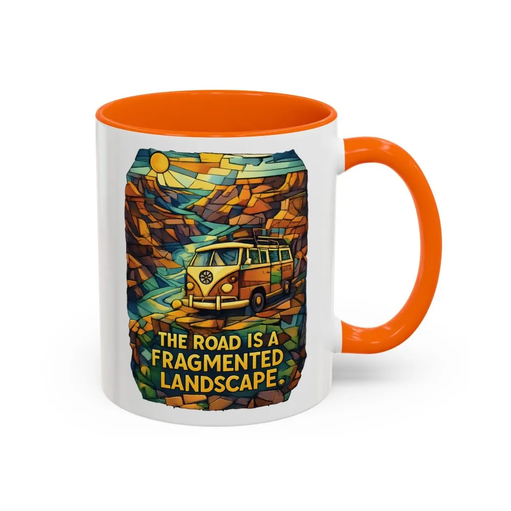 16767707190677403381_2048.jpeg Accent Coffee Mug (11, 15oz) — "The Road Is A Fragmented Landscape" Design Cubic-Line