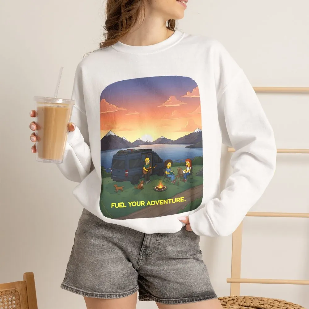 Unisex Heavy Blend™ Crewneck Sweatshirt — "Fuel Your Adventure" Design Sitcom-Line