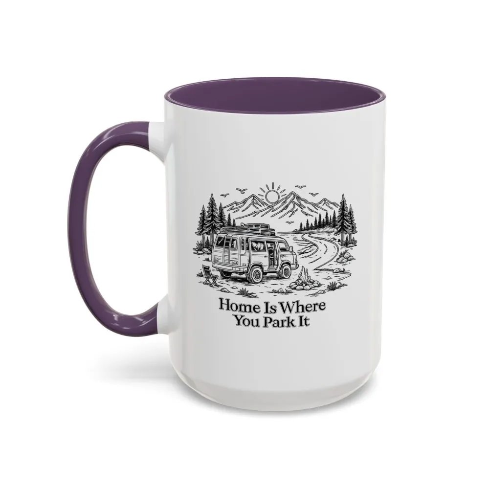 16779244718743342384_2048.jpeg Accent Coffee Mug (11, 15oz) — "Home Is Where You Park It" Design Minimal-Line