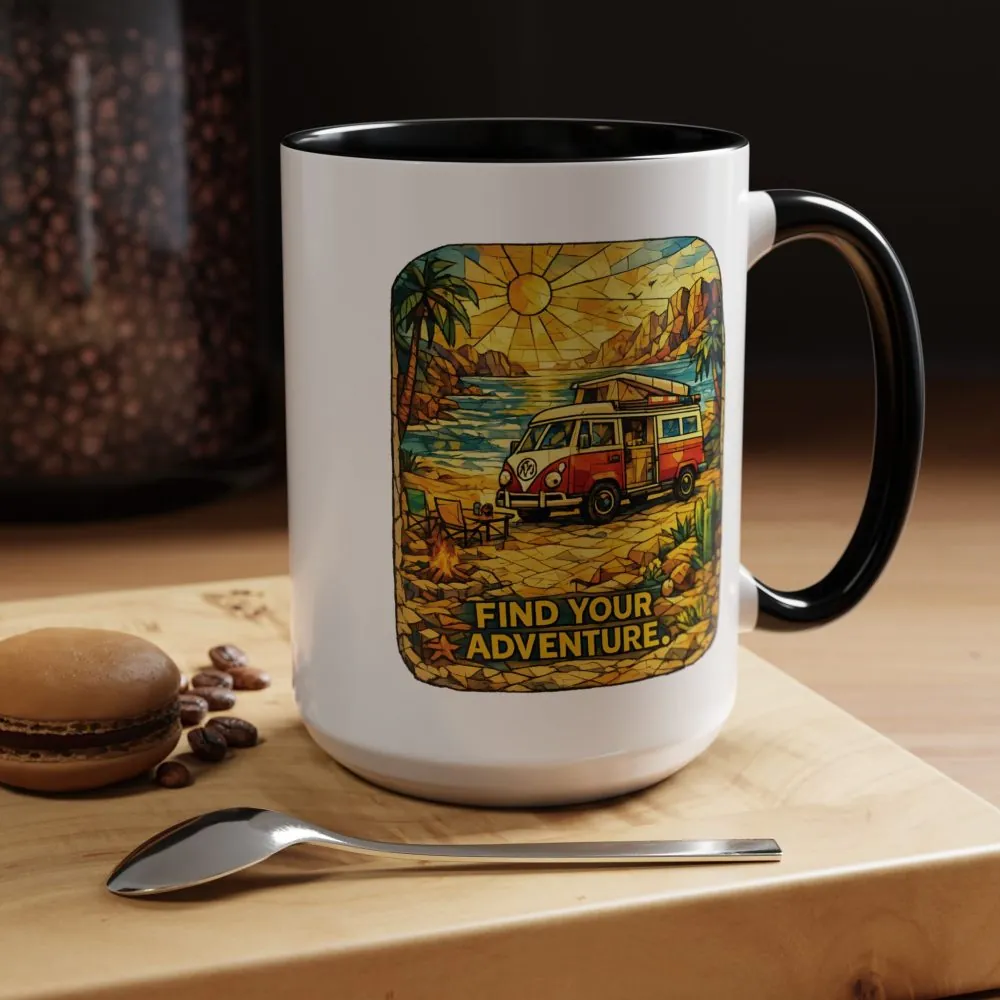 16782730444798243115_2048.jpeg Accent Coffee Mug (11, 15oz) — ""Find Your Adventure"" Design Cubic-Line