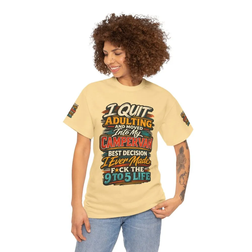 Unisex Heavy Cotton Tee — "I Quit Adulting" Design F**K-Line