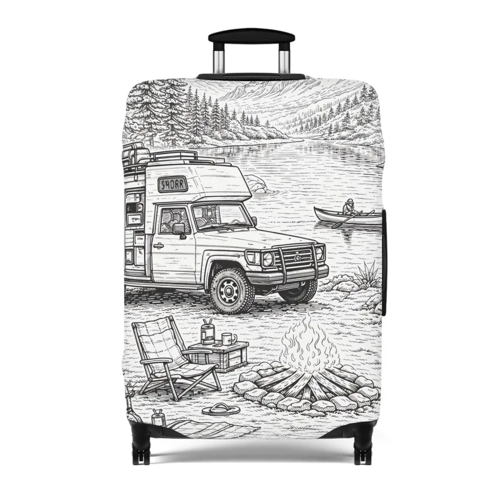 16815953512247266875_2048.jpeg Luggage Cover — Adventure Camper Sketch Travel Suitcase