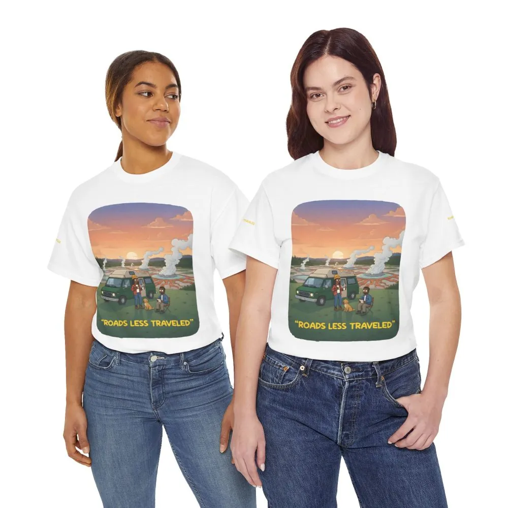 Unisex Heavy Cotton Tee — "Roads Less Traveled" Design Sitcom-Line