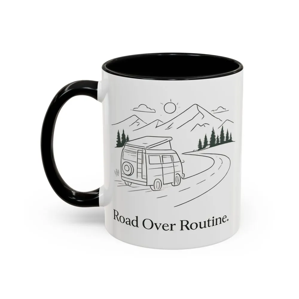 16845578556558286759_2048.jpeg Accent Coffee Mug (11, 15oz) — "Road Over Routine" Design Minimal-Line