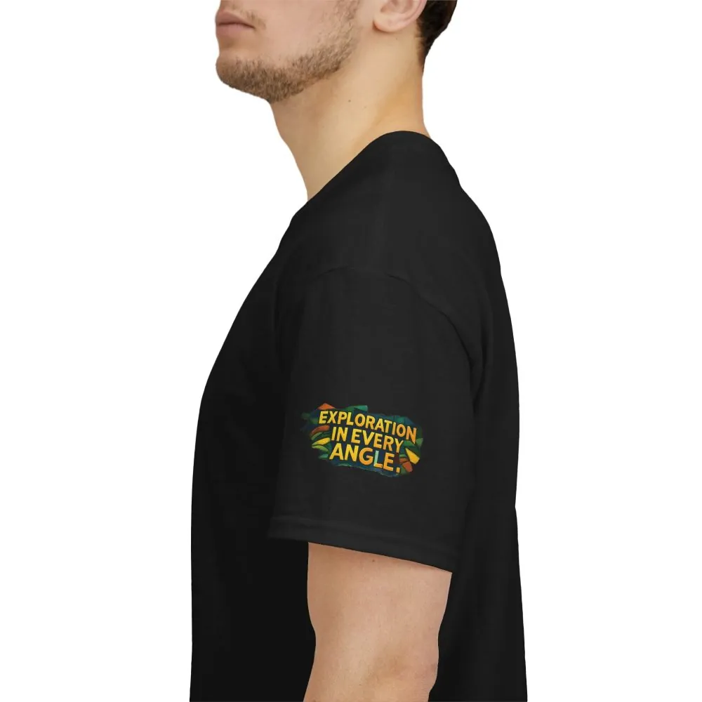 Unisex Heavy Cotton Tee — "Exploration In Every Angle" Design Cubic-Line