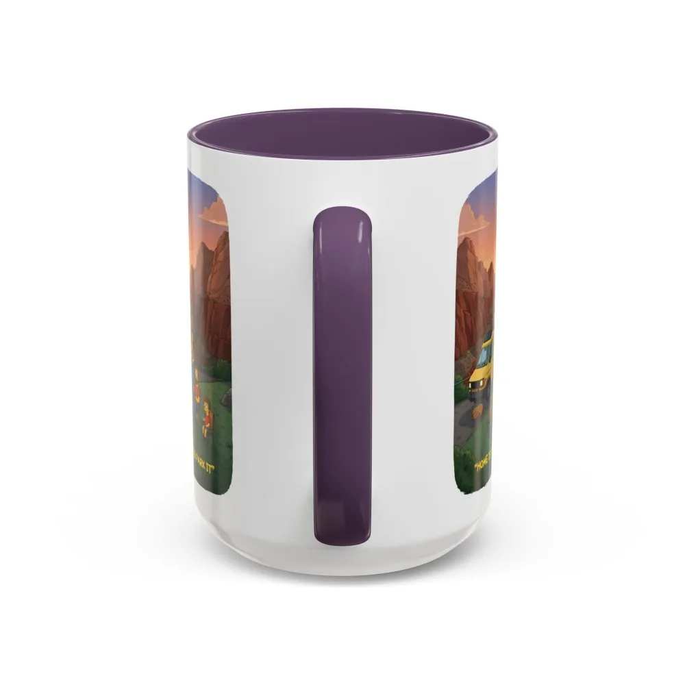 Accent Coffee Mug (11, 15oz) — "Home Is Where You Park It" Design Sitcom-Line
