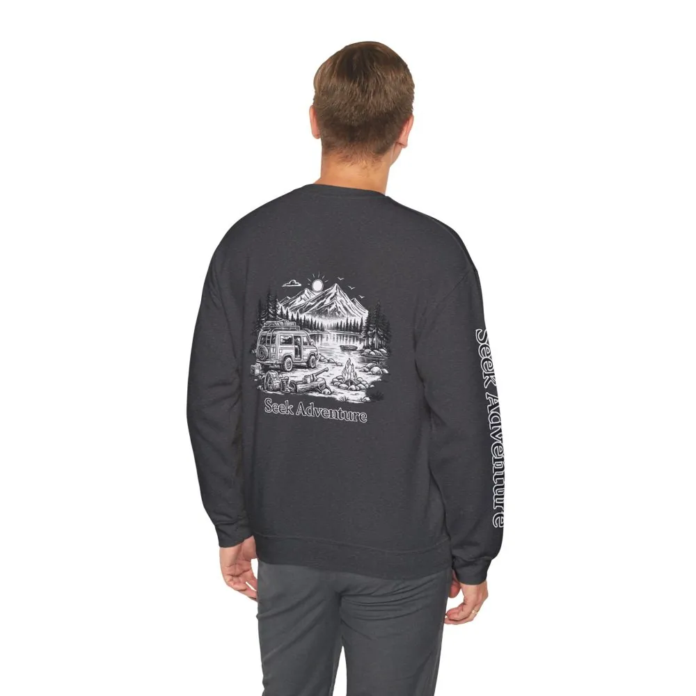 16879706987818147655_2048.jpeg Unisex Heavy Blend™ Crewneck Sweatshirt — "Seek Adventure" Design Minimal-Line