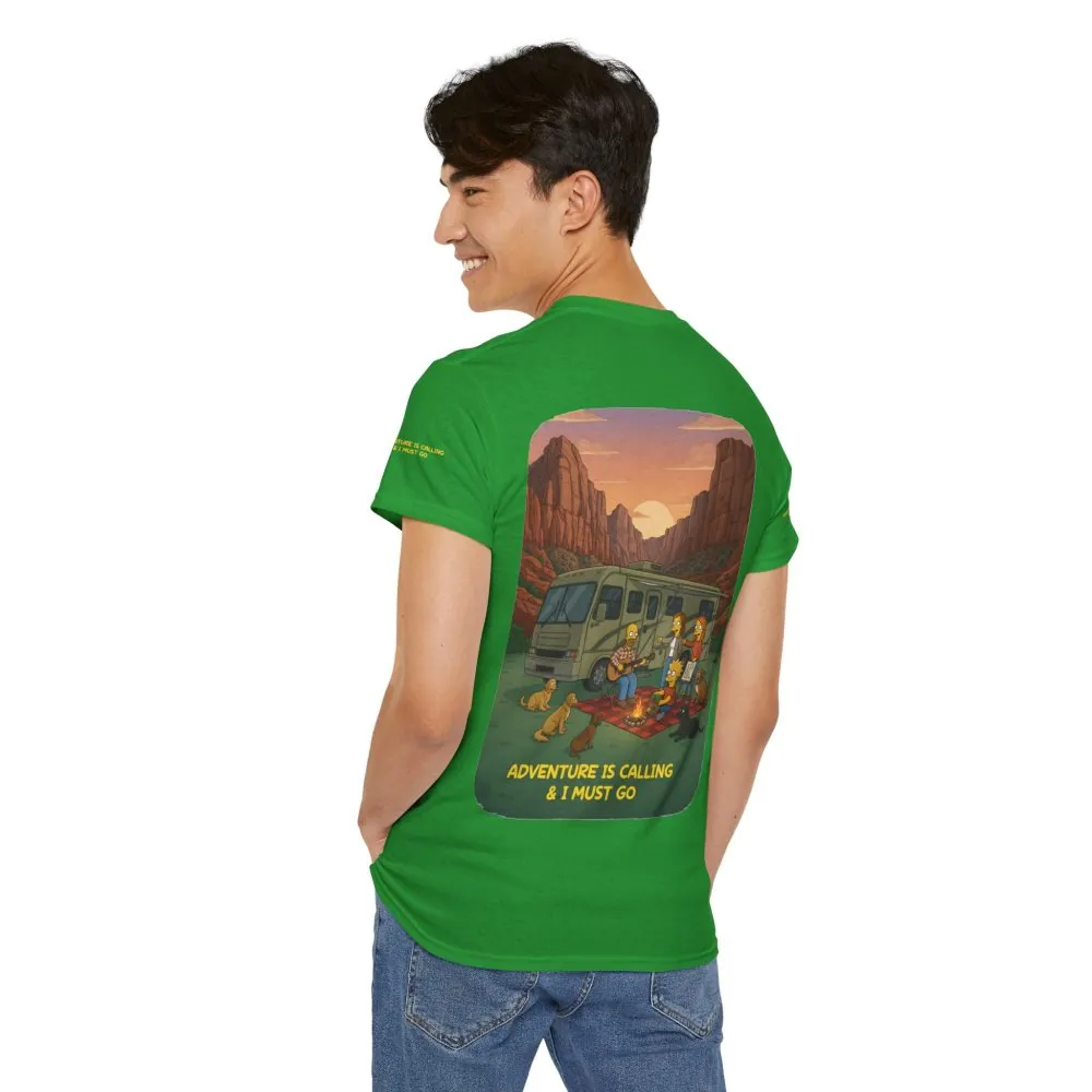 16889300668250222827_2048.jpeg Unisex Heavy Cotton Tee — "Adventure Is Calling-I Must Go" Design Sitcom-Line