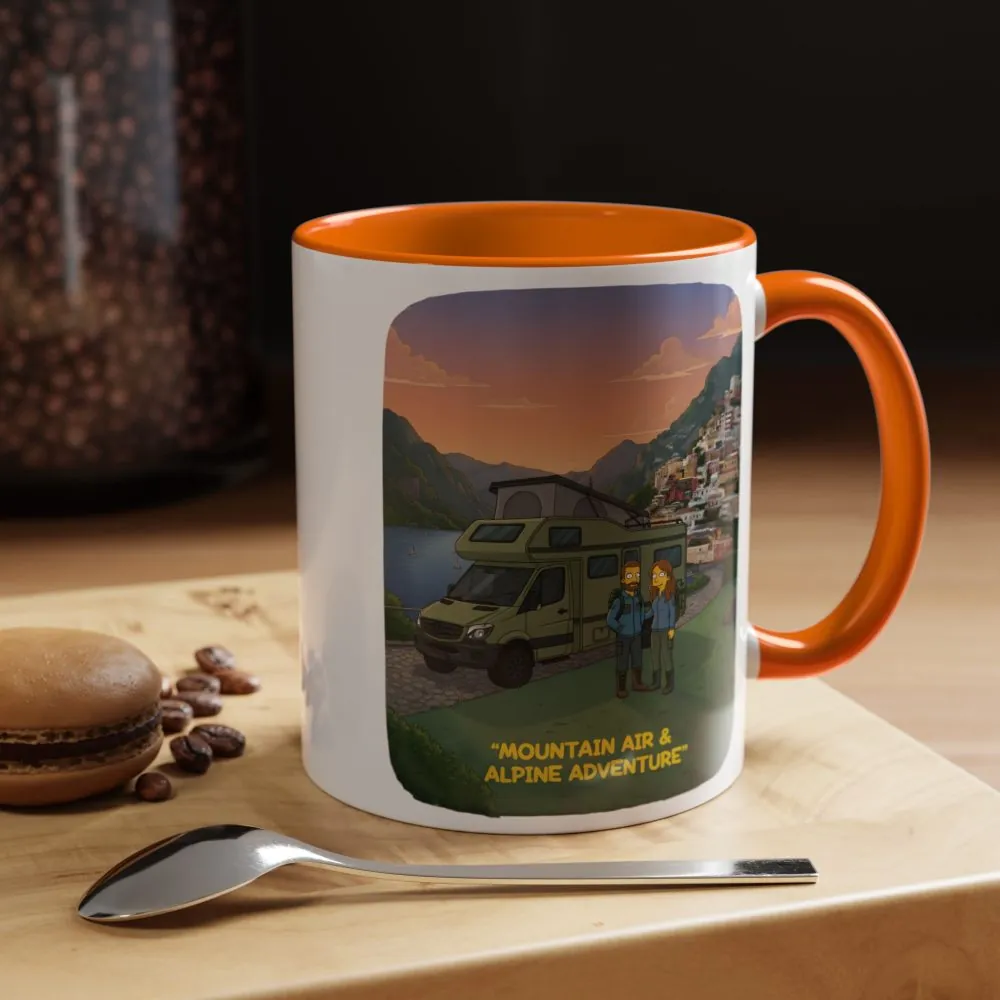 Accent Coffee Mug (11, 15oz) — "Mountain Air And Alpine Adventure"" Design Sitcom-Line