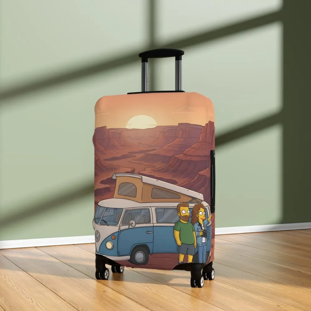 Luggage Cover — Adventure Camper Sketch Travel Suitcase(Design Sitcom-Line)