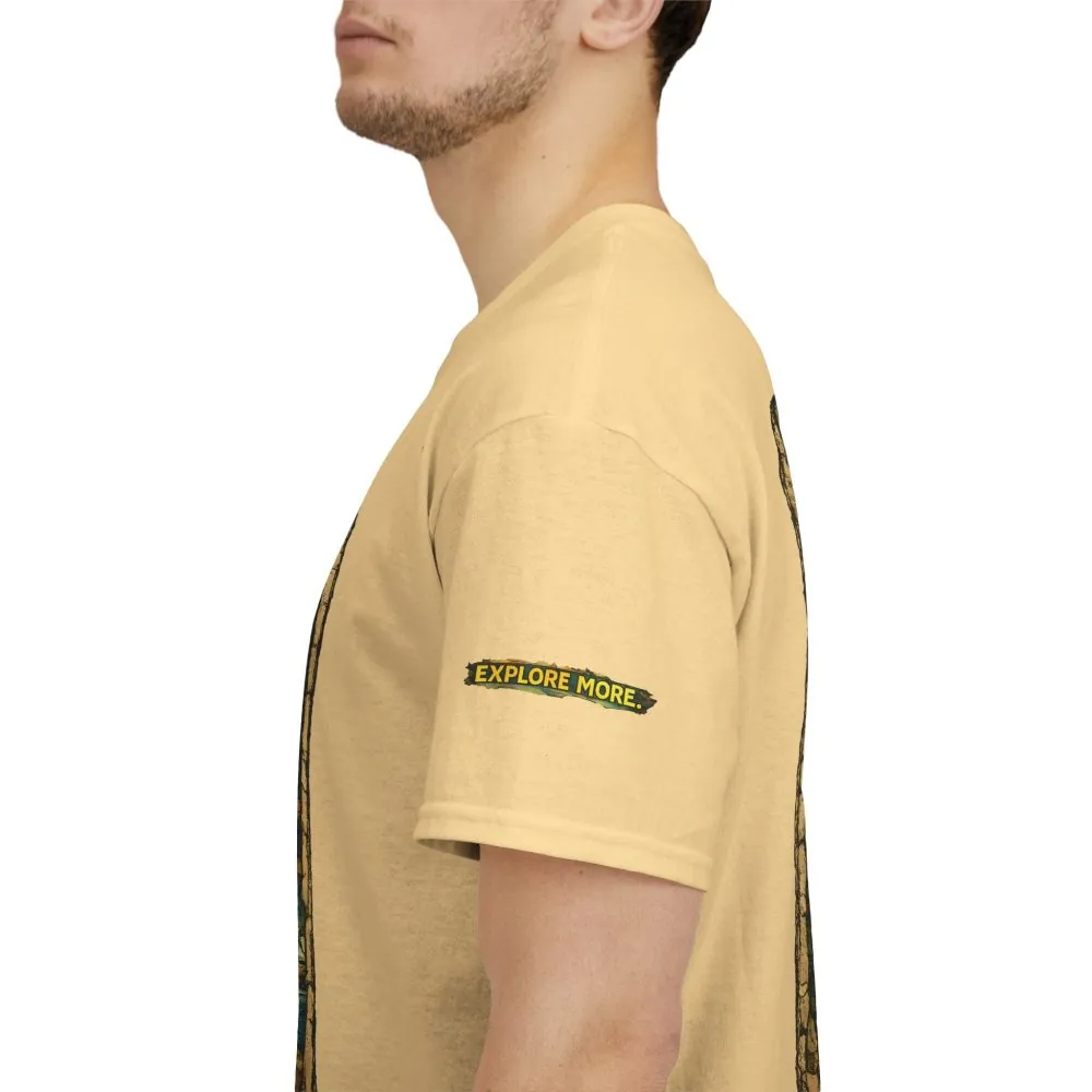 Unisex Heavy Cotton Tee — "Explore More" Design Cubic-Line
