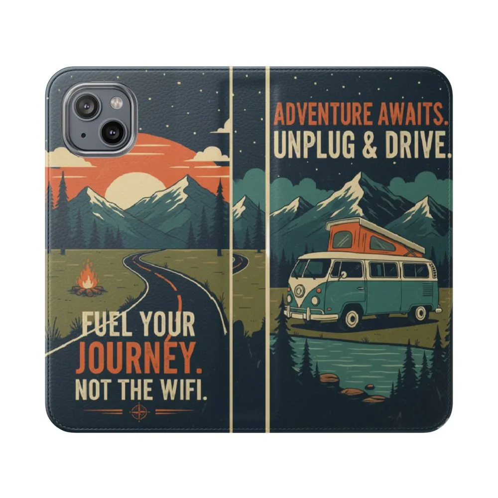 Flip Phone Case — "Fuel Your Journey, Not the Wifi" Wallet Cover