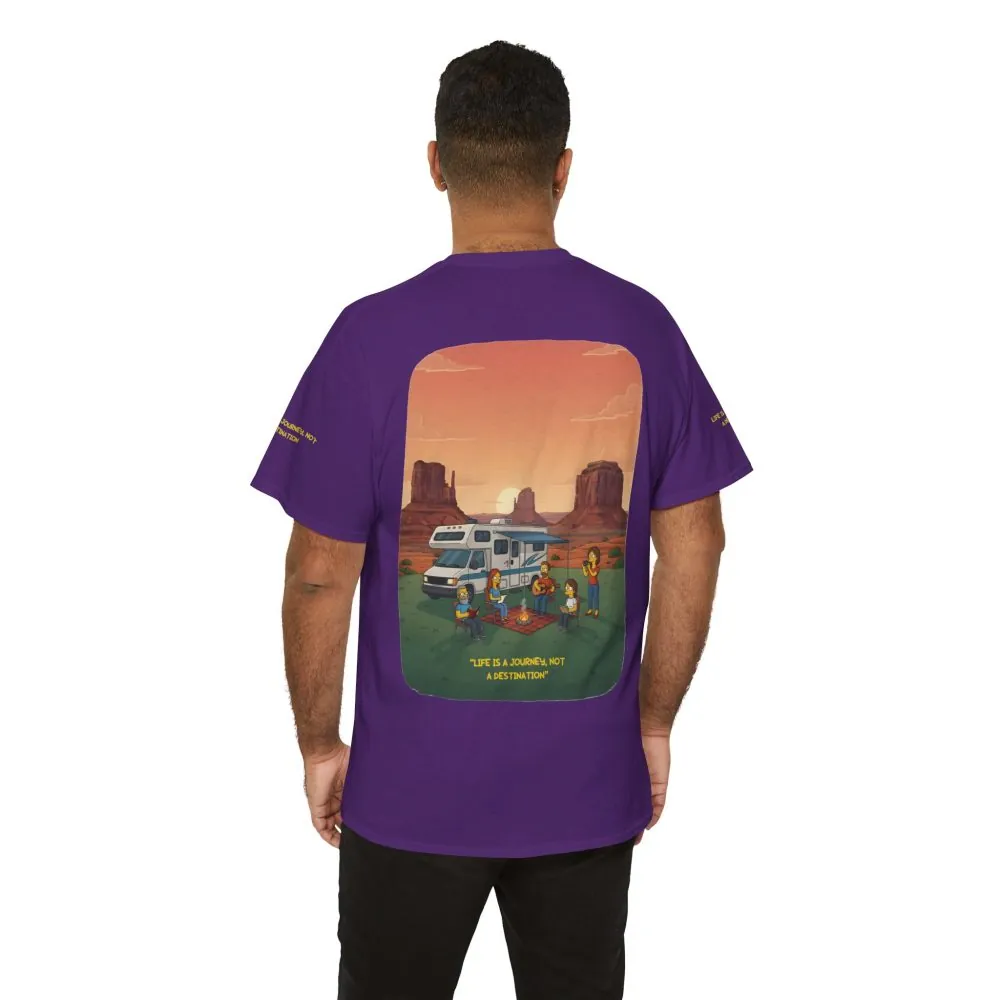 Unisex Heavy Cotton Tee — "Life Is A Journey-Not A Destination" Design Sitcom-Line