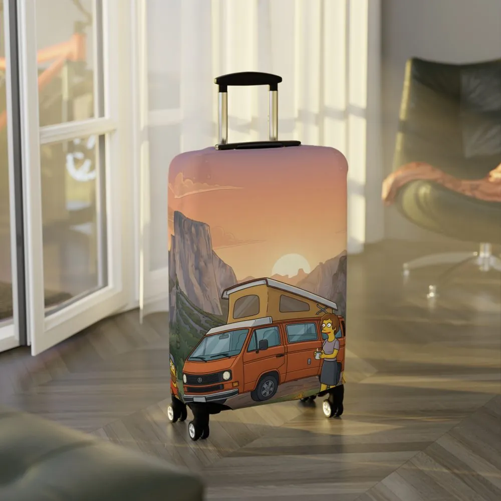 Luggage Cover — Adventure Camper Sketch Travel Suitcase(Design Sitcom-Line)