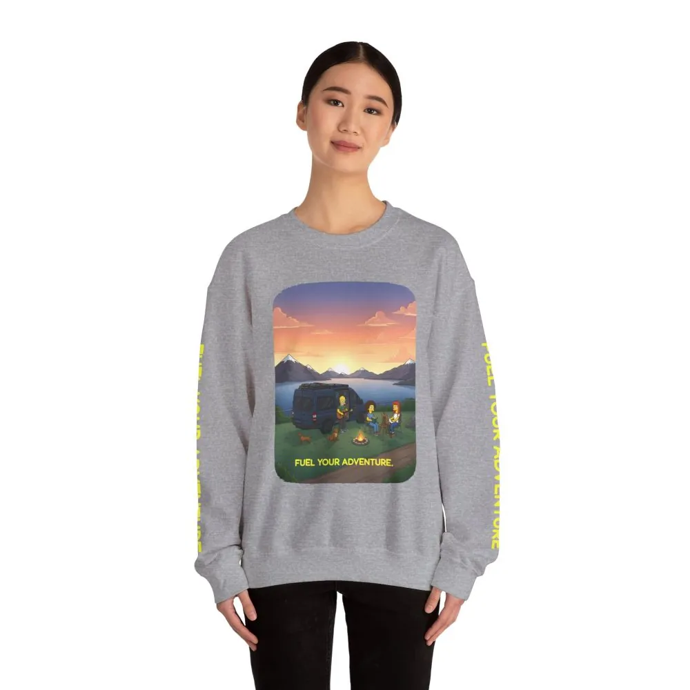 Unisex Heavy Blend™ Crewneck Sweatshirt — "Fuel Your Adventure" Design Sitcom-Line