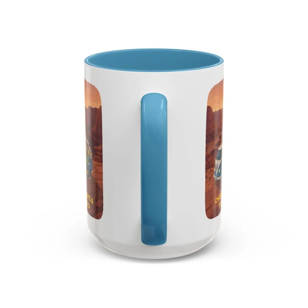 16944101719816303427_2048.jpeg Accent Coffee Mug (11, 15oz) — "Chasing Sunsets And Dusty Trails" Design Sitcom-Line