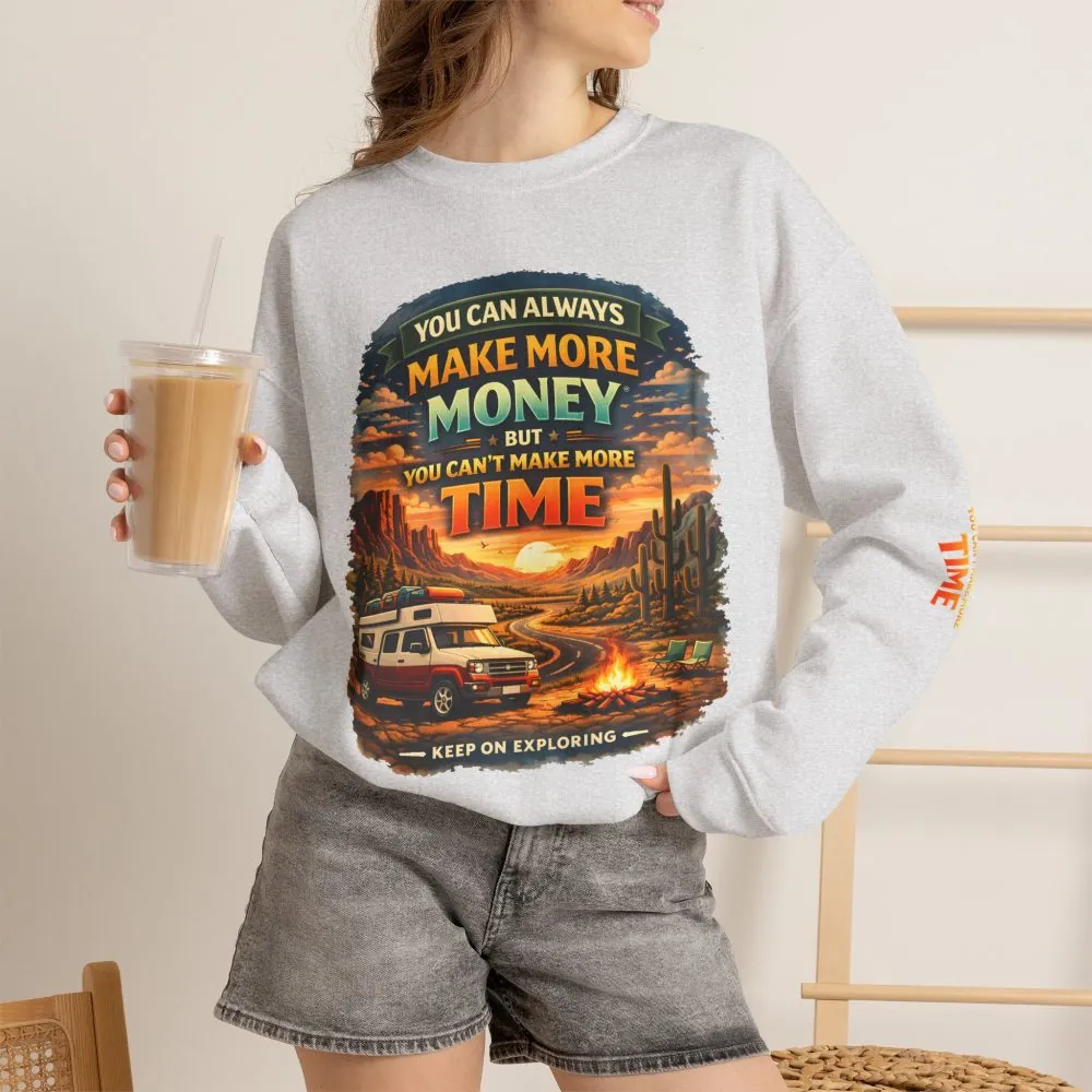Unisex Heavy Blend™ Crewneck Sweatshirt — "You Can Always Make More Money" Design Scenic-Line